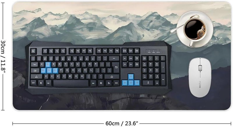 Keebik Gaming Mouse Pad, Mountain Fog Mouse Pad Large Extended Computer Mouse Mat Keyboard Full Desk Mousepad for Gaming, Office, Home 11.8x23.6 Inch - Image 2