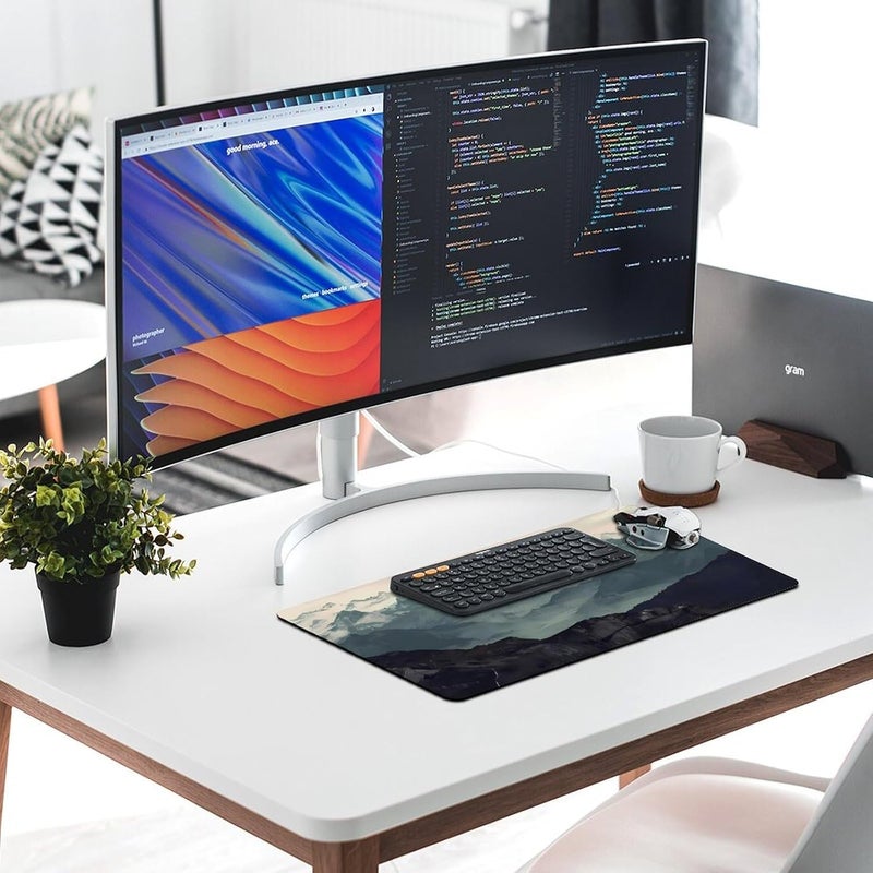 Keebik Gaming Mouse Pad, Mountain Fog Mouse Pad Large Extended Computer Mouse Mat Keyboard Full Desk Mousepad for Gaming, Office, Home 11.8x23.6 Inch - Image 5