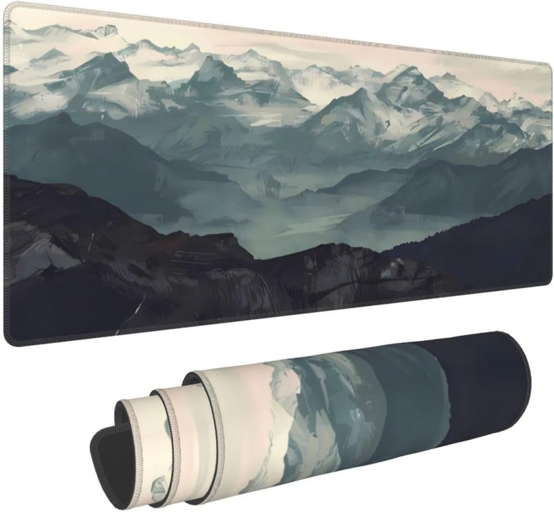 Keebik Gaming Mouse Pad, Mountain Fog Mouse Pad Large Extended Computer Mouse Mat Keyboard Full Desk Mousepad for Gaming, Office, Home 11.8x23.6 Inch - Image 1
