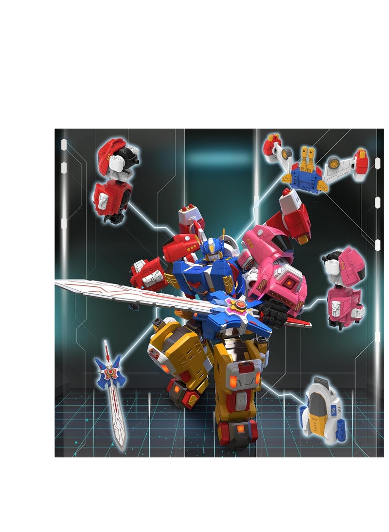 KASTWAVE Transforming Toys - 5-in-1 Transforming Vehicles Playset Include Motorcycles, Planes, Go-Karts -STEM Stacking Car Kit, Transforming Robots, Birthday Gift for Toddler Kids 6 Years Old Boys Girls  - Image 2