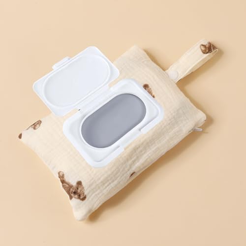 KMGDM Baby Wipe Holder Portable Wipe Dispenser Strollers Storage Bag Container Double Layer Travel Carry Case for Diapers - Image 2