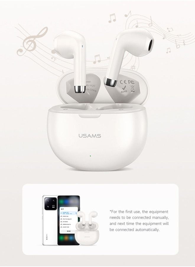Usams - TWS Earbuds Rhymbo Series BT5.3 wireless Earbuds smart touch control wireless Earbuds stereo sound effect HD microphone Earbuds - Image 1