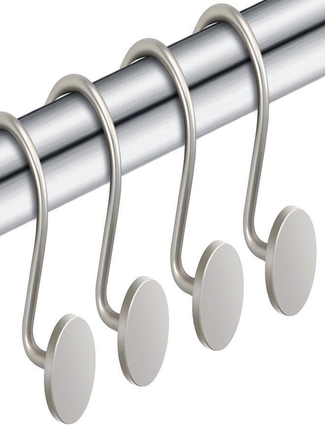 ZESLMG Shower Curtain Hooks, Nickel Shower Curtain Rings Rustproof Metal Round Decorative Shower Hooks Rings for Bathroom Shower Rods Curtains, Set of 12 Heavy Duty Solid Hooks - Image 2