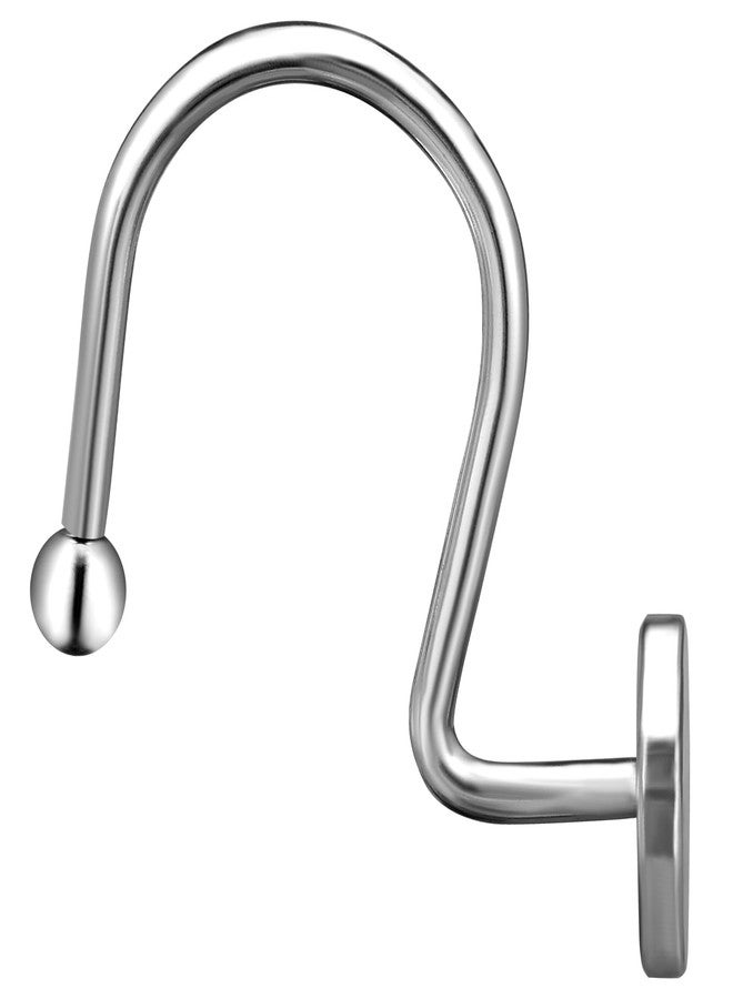 ZESLMG Shower Curtain Hooks, Nickel Shower Curtain Rings Rustproof Metal Round Decorative Shower Hooks Rings for Bathroom Shower Rods Curtains, Set of 12 Heavy Duty Solid Hooks - Image 5