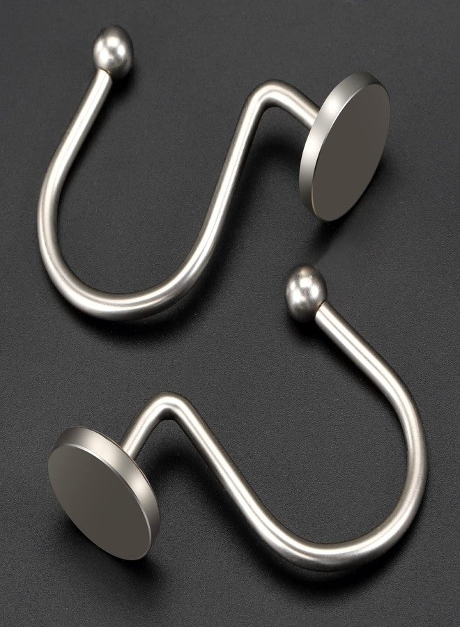 ZESLMG Shower Curtain Hooks, Nickel Shower Curtain Rings Rustproof Metal Round Decorative Shower Hooks Rings for Bathroom Shower Rods Curtains, Set of 12 Heavy Duty Solid Hooks - Image 3