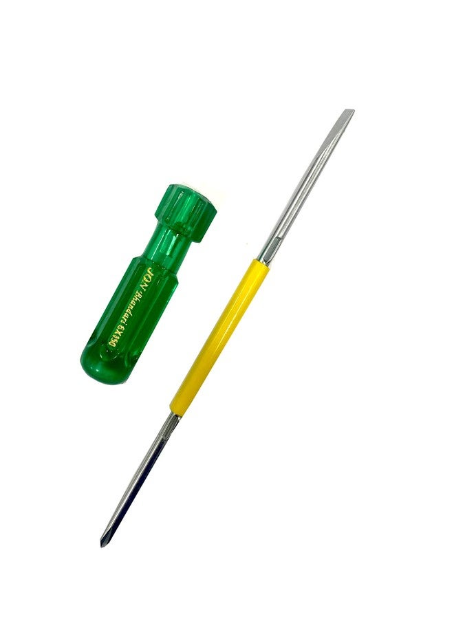 Jon Bhandari Tools Insulated Magnetic Two-in-One Screwdriver | Slotted & Phillips Head (6 x 150mm) | Heavy Duty, Shockproof Handle for Home & Electrical Use, 1 Pc,Green - Image 2