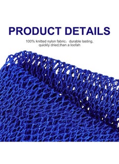 Patelai 2 Pieces African Exfoliating Net Bath Sponge African Net Long Back Scrubber Body Shower Scrubber Back Scrubber Skin Smoother For Daily Use Or Stocking Stuffer (Blue, Black)  - Image 2