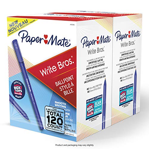 Paper Mate Ballpoint Pens Write Bros Blue Ink Pens Medium Point 10mm 120 Count - Image 1