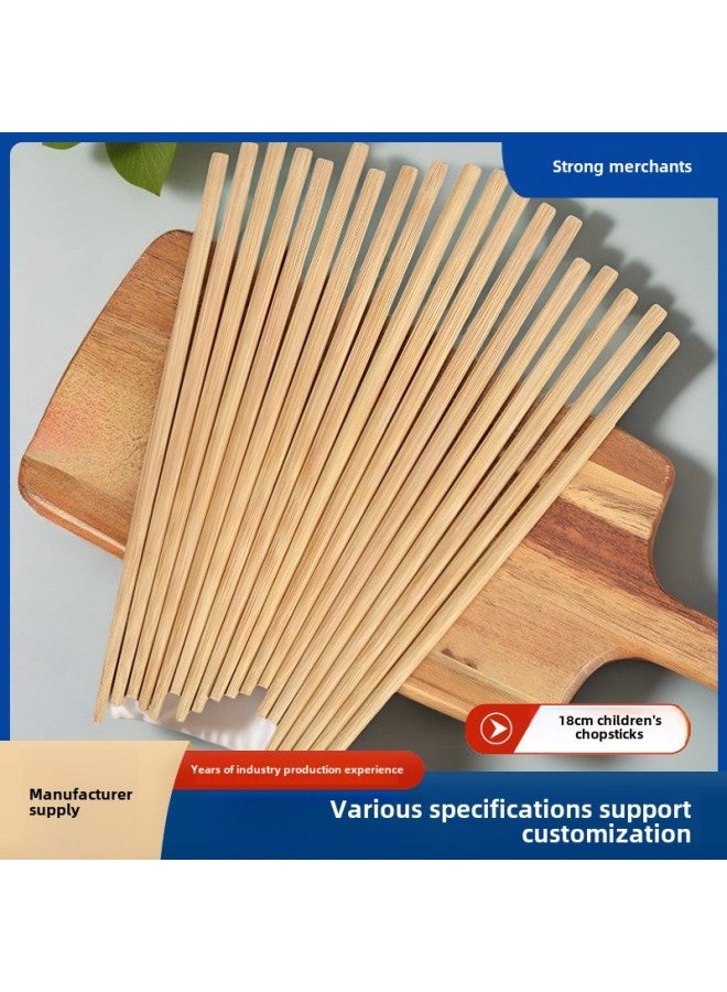 18cm Children's Chopsticks Single Polished Kindergarten Practice Chopsticks No Lacquer No Wax In Stock Short Bamboo Chopsticks Can Be Engraved-Color:18cmx7.0mm Corner Chopsticks-no Knots (single Polished)  - Image 2