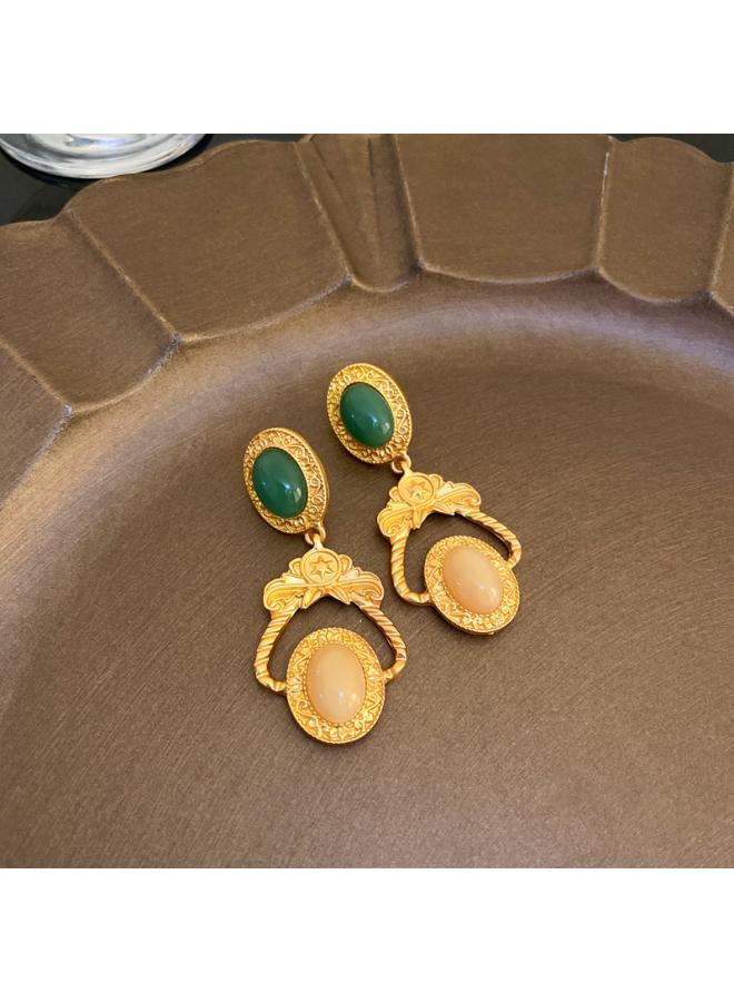 Vintage Mid-ancient Earrings Retro Simple Earrings Court Style Light Luxury High-grade Versatile Earrings For Women 