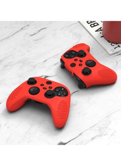 PlayVital Passion Red 3D Studded Edition Anti-slip Silicone Cover Skin for Xbox Series X/S Controller, Rubber Case Protector for Xbox Series X/S Controller with 6 Black Thumb Grip Caps - SDX3014  - Image 3