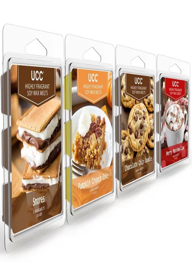 يو سي سي مكعبات شمع معطرة برائحة الخريف من يو سي سي، مكعبات شمع معطرة برائحة فول الصويا الطبيعية النباتية الفاخرة، قطع شمع معطرة، شمع ملون - عبوة من 4 قطع - Image 1