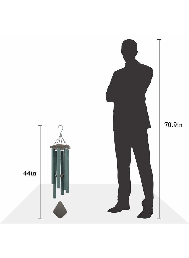 Howarmer Wind Chimes Outdoor Large Deep Tone, 44 Inches Sympathy Wind Chimes Tuned Soothing Melody, Memorial Wind-Chime with 6 Heavy Tubes for Outside Decoration, Garden/Yard. Green - Image 4
