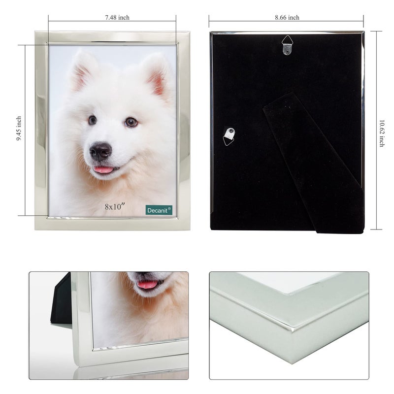 DECANIT 8x10 Picture Frames Silver Metal Photo Frames For Tabletop Display and Wall Decoration-Best Gifts For Family - Image 3
