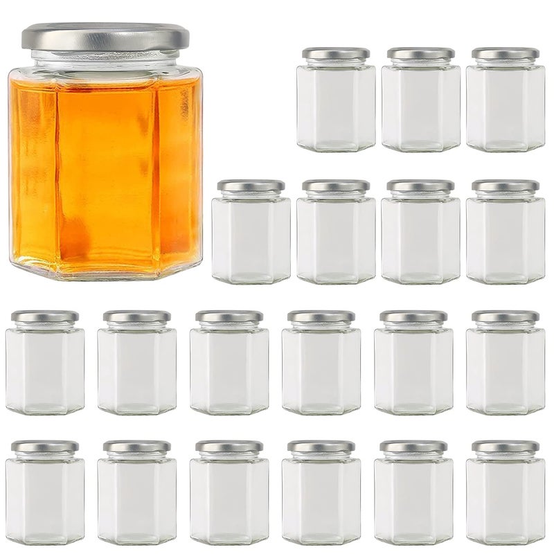 Accguan 20 Pcs 10 oz Glass Jars with Silver Lids Mason Jars for Gifts Crafts Wedding Spice Extra Tags String