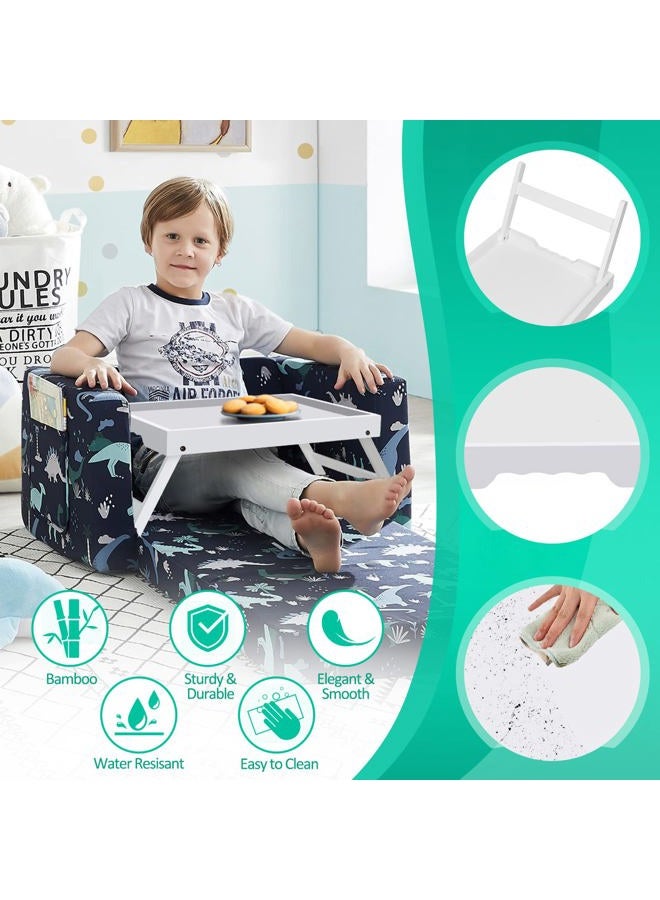 Artmeer Bed Tray Table with Folding Legs,Bamboo Breakfast in Bed for TV Table, Laptop Computer Tray,Eating,Snack Tray (White) Extra-Large Size - Image 4
