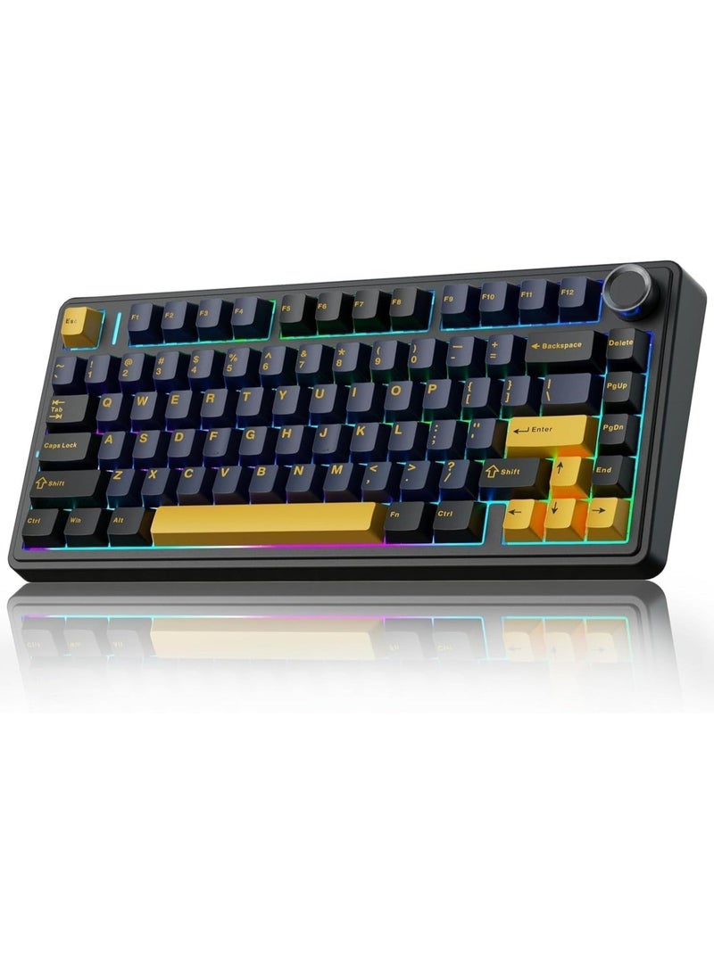 AULA F75 75% Gaming Keyboard,Wireless Mechanical Keyboard, Hot Swappable Creamy Keyboard, Pre-lubed Greywood Switches RGB Backlit Gaming Keyboards, 3Modes (2.4GHz/Type-C/BT5.0),Black - Image 1