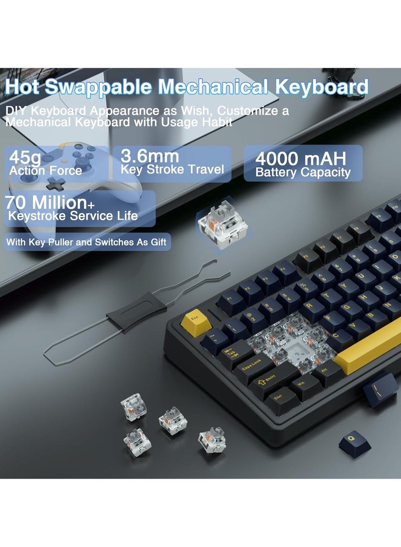 AULA F75 75% Gaming Keyboard,Wireless Mechanical Keyboard, Hot Swappable Creamy Keyboard, Pre-lubed Greywood Switches RGB Backlit Gaming Keyboards, 3Modes (2.4GHz/Type-C/BT5.0),Black - Image 4