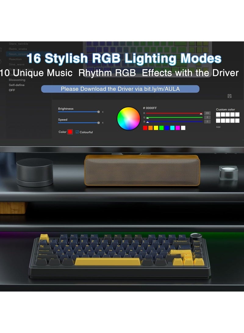 AULA F75 75% Gaming Keyboard,Wireless Mechanical Keyboard, Hot Swappable Creamy Keyboard, Pre-lubed Greywood Switches RGB Backlit Gaming Keyboards, 3Modes (2.4GHz/Type-C/BT5.0),Black - Image 5