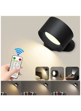 LED Wall Sconce, Wall Mounted Lamp with USB Port, Remote &Touch Control,3 Color Temperature and 3 Brightness Level, 360°Rotate Magnetic Ball, Cordless Wall Light for Reading Bedside, Black - pzsku/Z69AD73997B663FBB1628Z/45/_/1732000504/cf413661-2a8c-4de6-ae35-818fb4cd0520