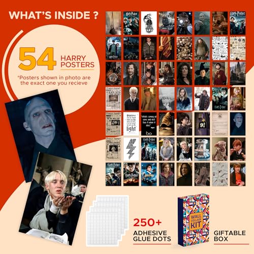 CodersParadise Harry Movie Aesthetic Wall Collage Kit – 54 PCS Premium 4×6" Cardstock Photo Posters | Vintage Film-Themed Room Décor for Bedroom, Study & Dorm | Glue Dots Included - Image 2
