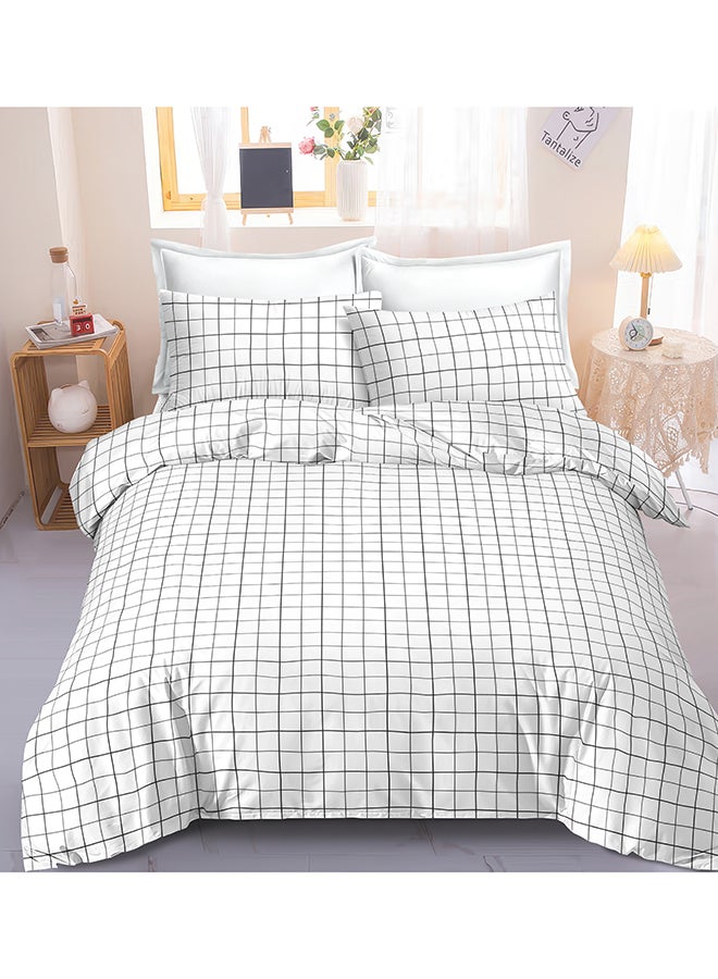 ايست من نون طقم غطاء لحاف من ٤ قطع | مصنوع من ألياف دقيقة ناعمة | ألوان متعددة | غطاء لحاف واحد ٢٣٠ × ٢٢٠ سم، ملاءة سرير واحدة ١٨٠ × ٢٠٠ سم مع جيب عميق ٣٠ سم، وغطائي وسادة ٥٠ × ٧٥ سم | مناسب لمرتبة سرير كوين - Image 1