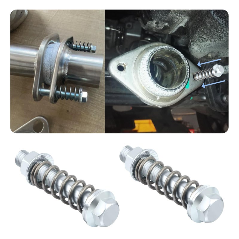 Stacool 2PCS Car Exhaust Manifold Bolts,Steel M10x1.5 mm Exhaust Bolts and Nuts Kit with Springs for Exhaust Gasket,Professional Exhaust Flange Bolts Car Accessories for Most Cars - Image 1