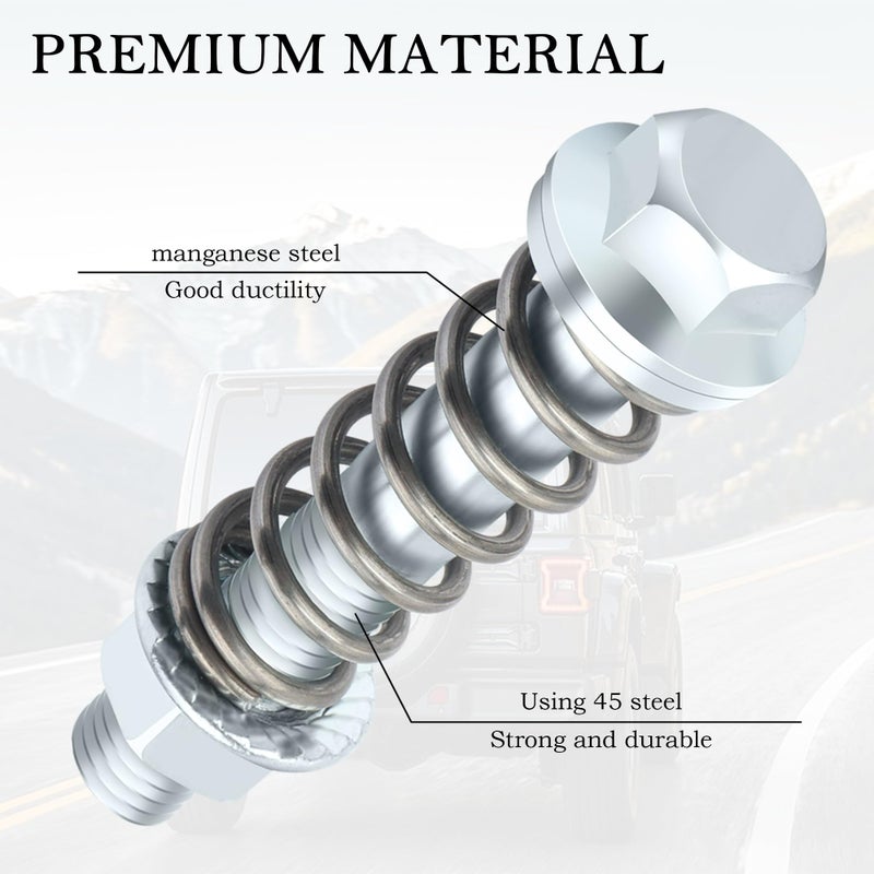 Stacool 2PCS Car Exhaust Manifold Bolts,Steel M10x1.5 mm Exhaust Bolts and Nuts Kit with Springs for Exhaust Gasket,Professional Exhaust Flange Bolts Car Accessories for Most Cars - Image 3