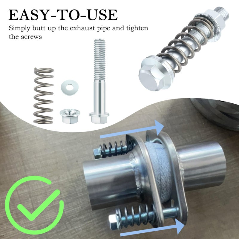 Stacool 2PCS Car Exhaust Manifold Bolts,Steel M10x1.5 mm Exhaust Bolts and Nuts Kit with Springs for Exhaust Gasket,Professional Exhaust Flange Bolts Car Accessories for Most Cars - Image 5