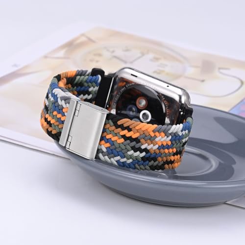 WOCCI 22mm Braided Nylon Watch Band for Men and Women Quick Release Silver Stainless Steel Buckle Camo - Image 3