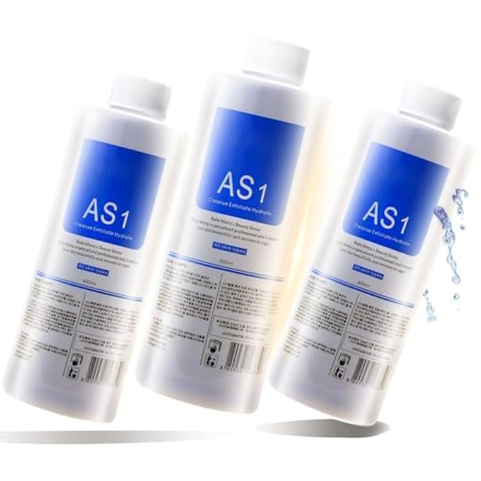 Nielies AS1 Hydro facial Serum 3 x 400ml – Skin Aqua Peeling Solution for Hydro Facial Solution, Hydrogen Oxygen Facial Machine, Hydrodermabrasion & Microdermabrasion Machine - Image 1