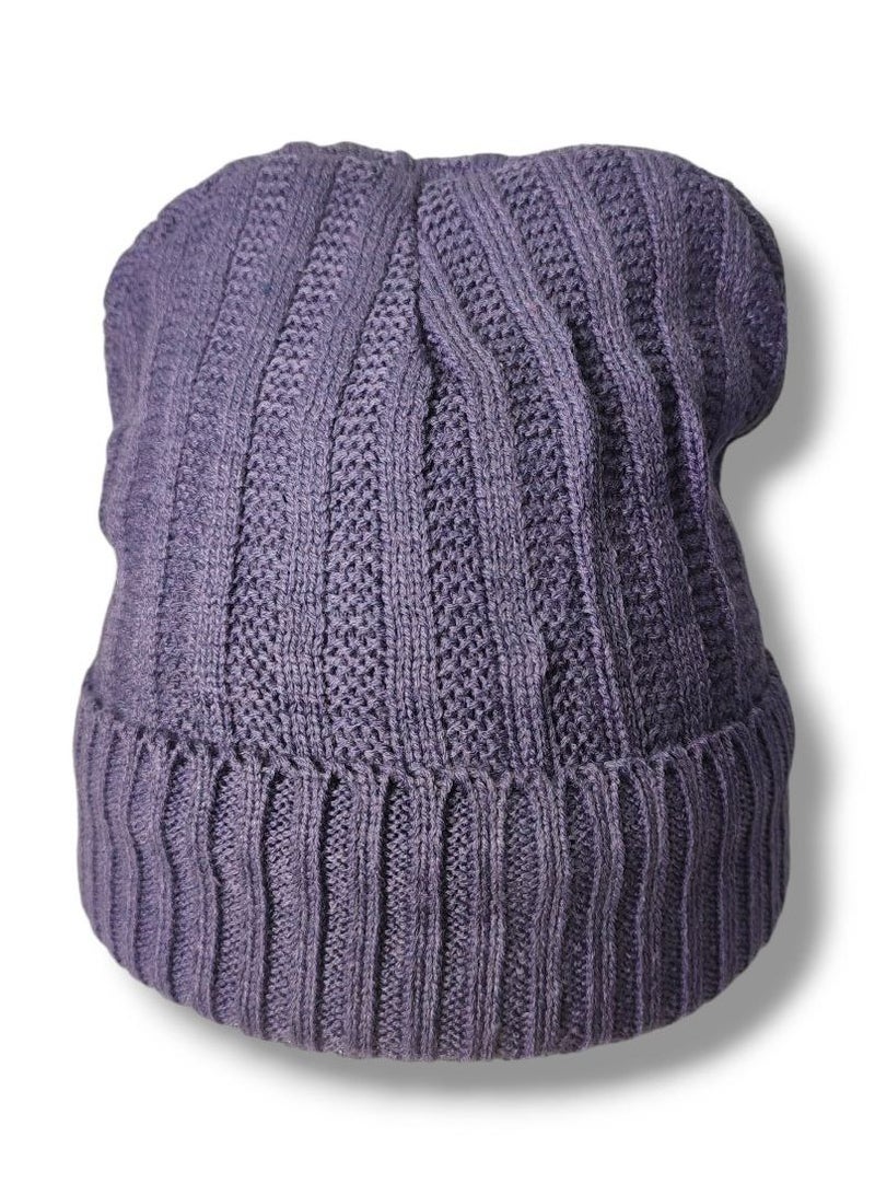 Multi-Colored Wool Winter Hat with Fur Lining Warm and Stylish Unisex Design  - Image 2