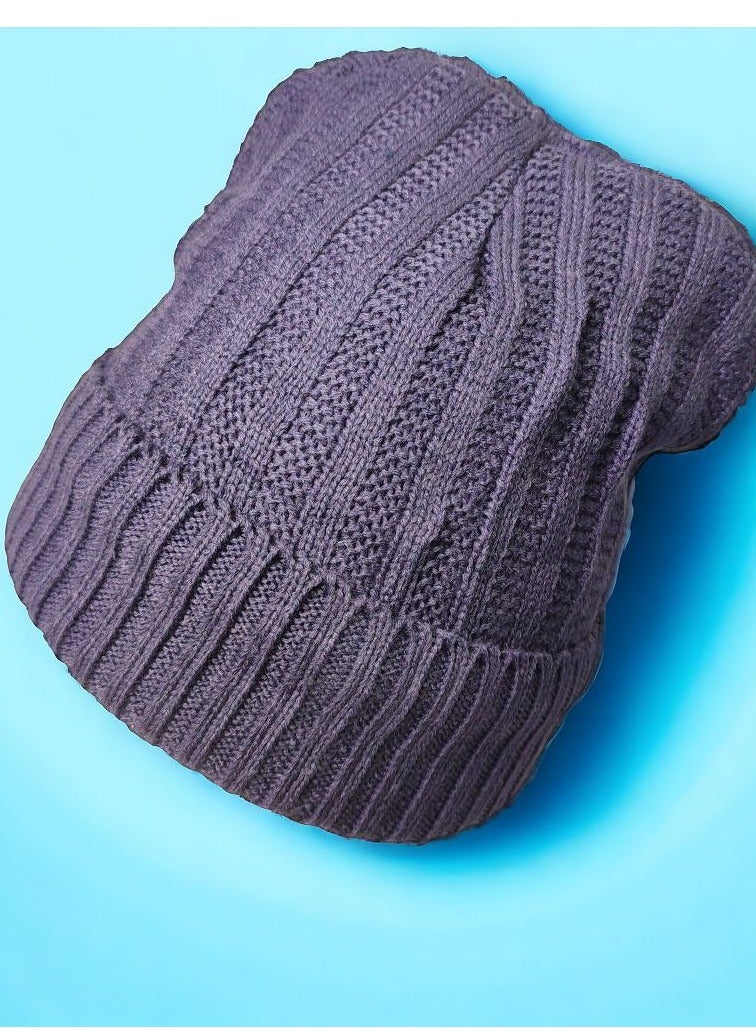 Multi-Colored Wool Winter Hat with Fur Lining Warm and Stylish Unisex Design  - Image 1