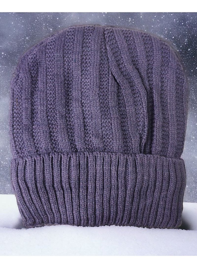 Multi-Colored Wool Winter Hat with Fur Lining Warm and Stylish Unisex Design  - Image 3