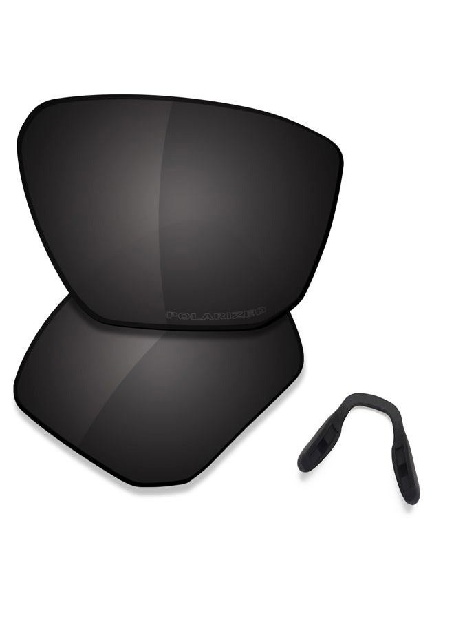 SAUCER Premium Replacement Lenses & Nose Pad Piece for Oakley Targetline OO9397 Sunglasses High Defense - Carbon Black Polarized, High Defense - Carbon Black Polarized, One size - Image 1