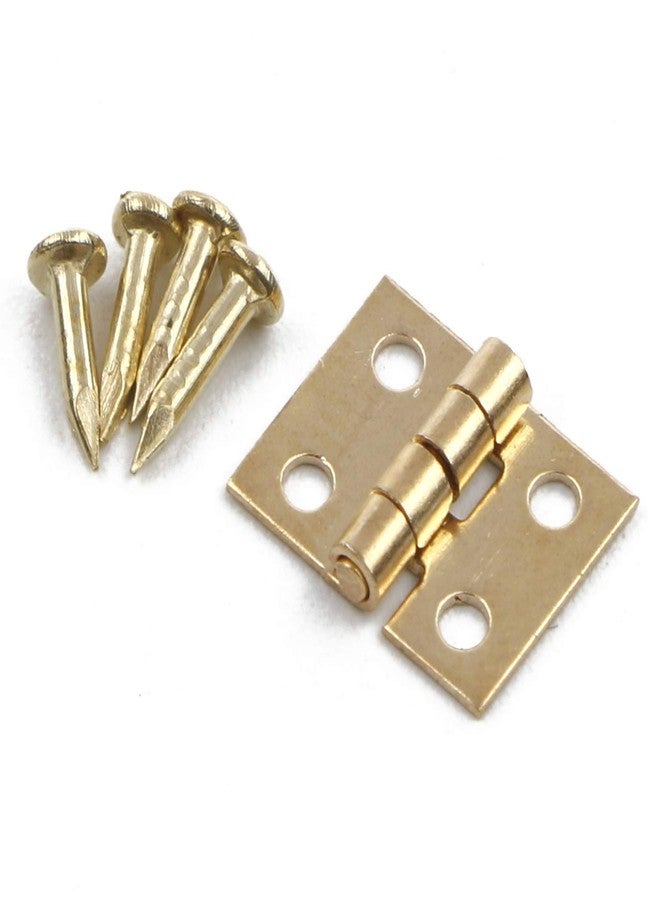 JIUWU 20PCS 108MM Mini Tiny Brass Hinge with Nails Jewelry Chest Gift Wine Music Box Dollhouse - Image 5
