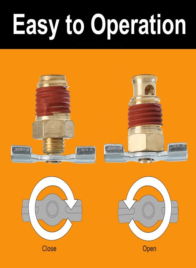 SUNROAD 6Pc Drainage Valve with Wing Nut Handle, 1/4 NPT Inlet.SUNROAD Brass Winged Tank Drain Cock Wing Style Valve - Image 4