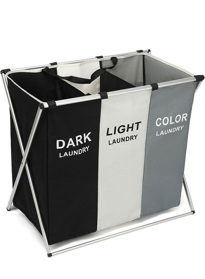 Neostyle Neostyle 3 Sections Foldable Organizer Laundry Basket White Grey Black  - Image 1