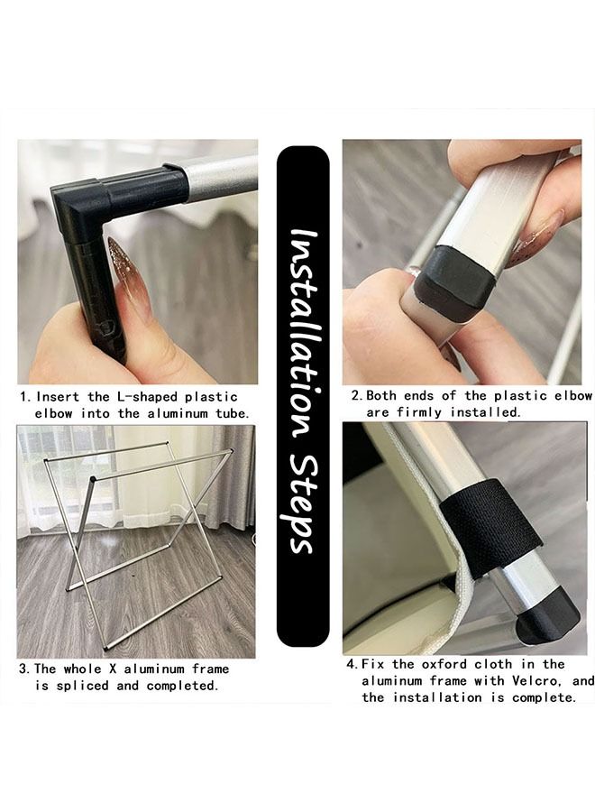 Neostyle Neostyle 3 Sections Foldable Organizer Laundry Basket White Grey Black  - Image 5
