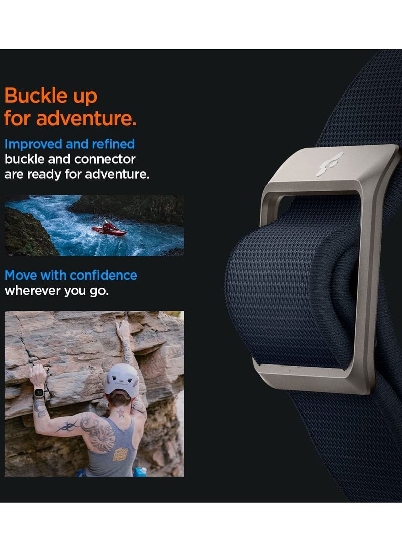 Excefore حزام رياضي نايلون، حزام مصنوع من قماش نايلون مضفر، لحزام ساعة أبل (49mm)، حزام بديل لسلسلة SE2/6/SE/5/4 (44mm) وسلسلة 3/2/1 (42mm) (نايلون، أزرق داكن) - Image 4