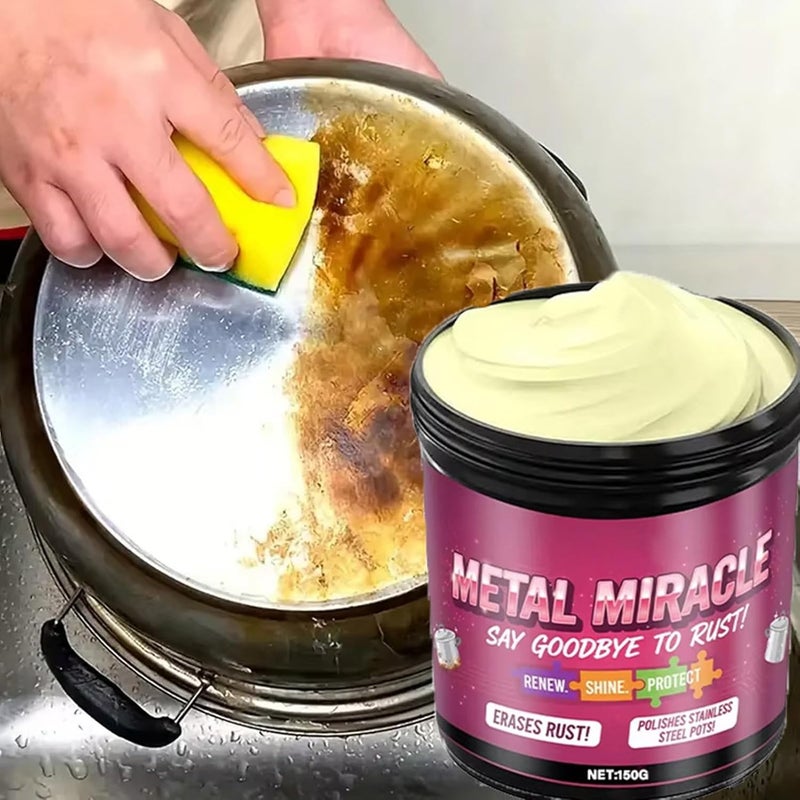 Metal Cleaner - 150g Oxidation Removal Balm - with Sponge Metal Restorer,for Copper Pan Cookware Kitchenware Restaurant - Image 4