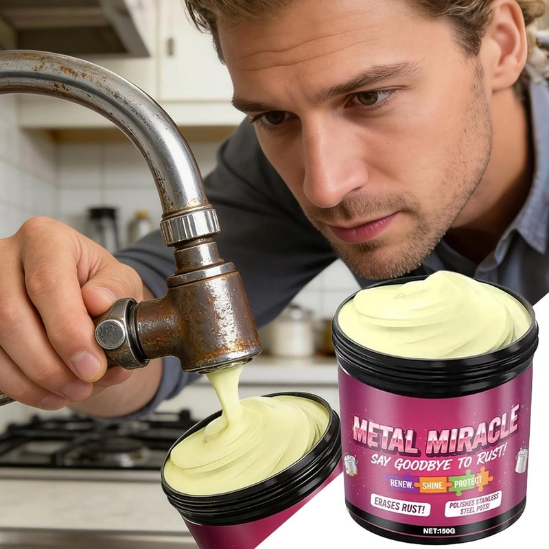 Metal Cleaner - 150g Oxidation Removal Balm - with Sponge Metal Restorer,for Copper Pan Cookware Kitchenware Restaurant - Image 3