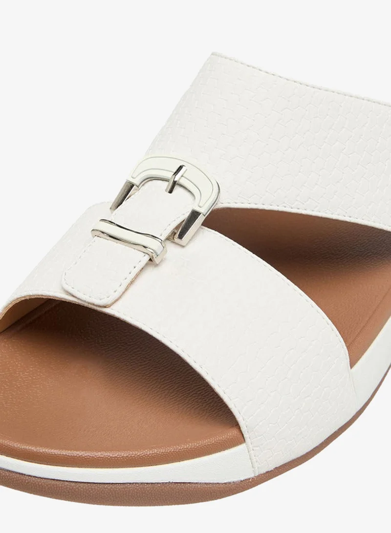 Le Confort White Mens Buckle Accent Comfort Sandals for Men | Best Price UAE