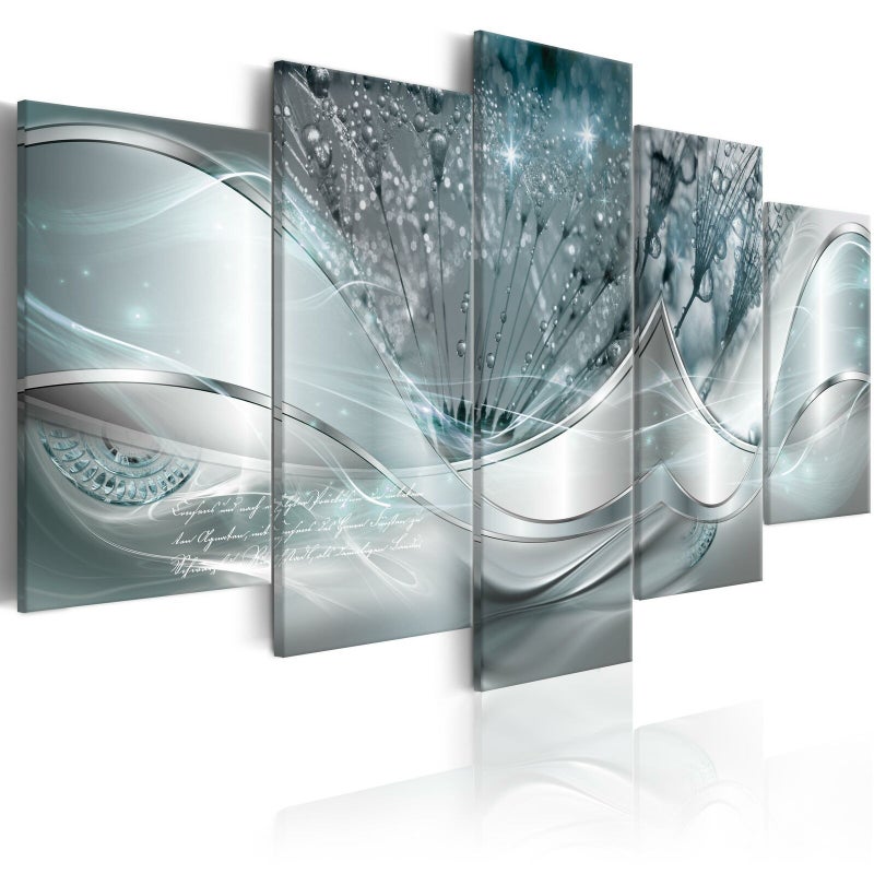Modern Minimalist Five-Panel Hanging Painting, Three-Color Dandelion Abstract Painting, Spray Painting, Creative Sofa Background Wall Decorative Painting - Image 1