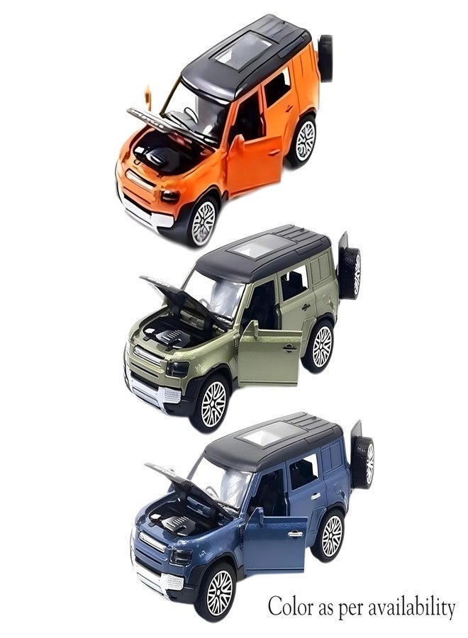 سيارة لعبة صغيرة من نوع PariBee Diecast Defender بأبواب وغطاء محرك وصندوق خلفي قابلة للفتح، تعمل بسحب للخلف، نموذج معدني مصبوب من سبيكة معدنية للأطفال (متعدد الألوان - اللون حسب التوافر) - Image 2
