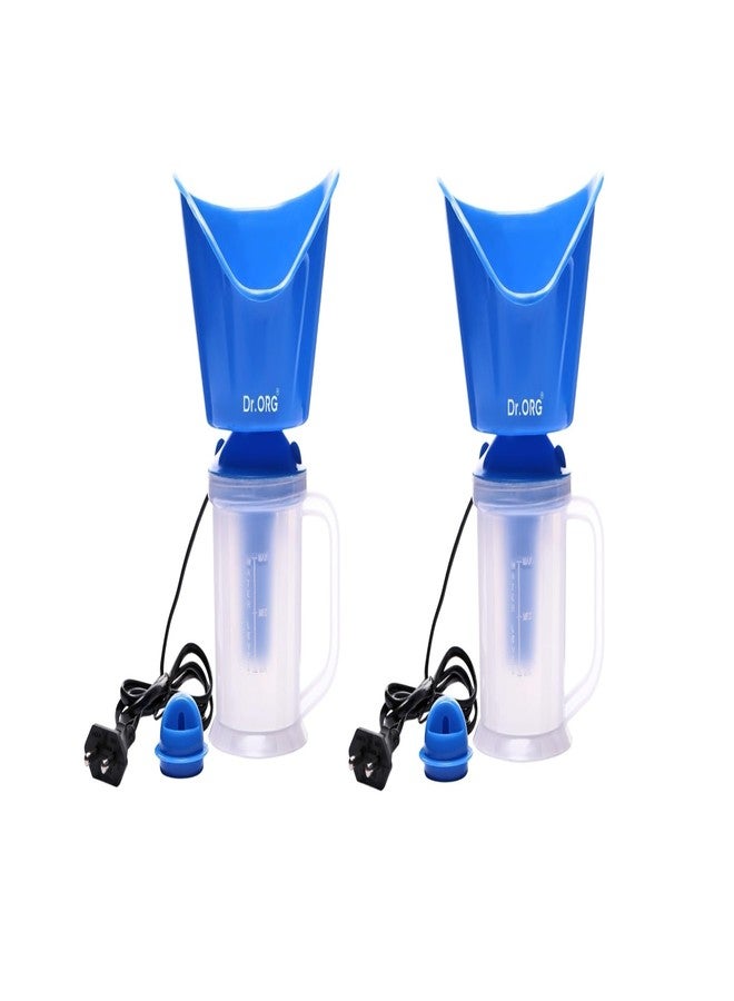Dr. ORG 2 in 1 steamer for cold and cough, vaporizer steamer for cough,cold and facial, steam inhaler & vapourisers for adult - Blue (Pack of 2) - Image 1