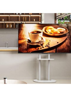 Rubik Double Pole TV Stand, Fits 40-75 Inch TVs, Floor-Standing, VESA Compatible Mount 40KG Load, For Home Office Conference Room Teaching (White)  - Image 2