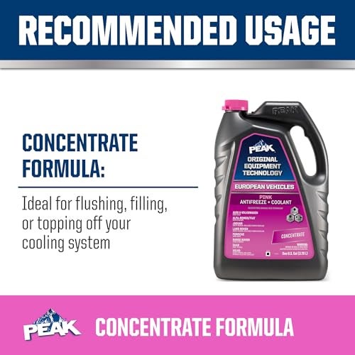 PEAK سائل تبريد/مضاد تجمد بيك أو إي تي للحياة الممتدة، مركز وردي للسيارات الأوروبية، 1 جالون - Image 5