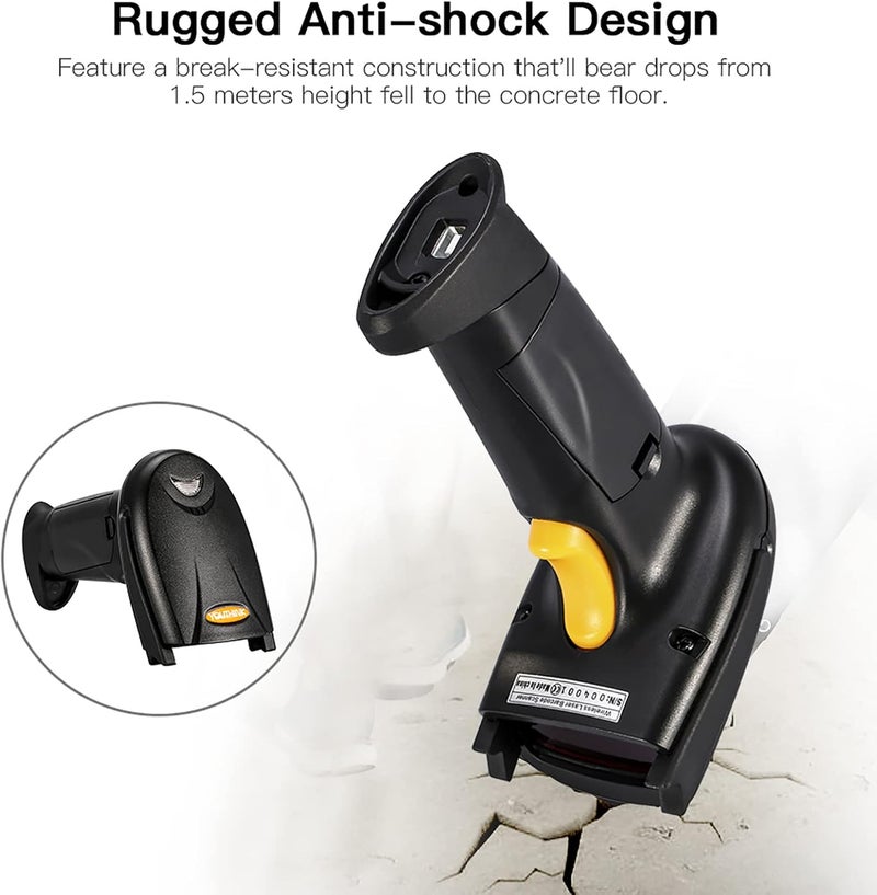 Wired Barcode Scanner, Handheld Lasers Bar Code Re Wireless Bluetoothes Code Scanner for POS Mobile Payment Warehouse Library Supermarket Convenience Store - Image 5
