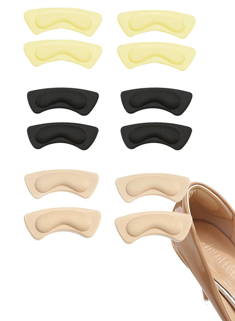 6 Pairs Self-adhesive Heel Cushion Pads Sponge Liner Heel Protectors Shoe Insoles for Loose Shoe - Image 1